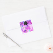 Roze Glitter Holographic Business Logo Naam Vierkante Sticker (Envelop)