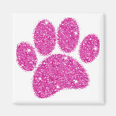 Roze Glitter Hond Pawprint Magneet (Voorkant)