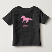 Roze Glitter Horse Little Girl First Name Animal Kinder Shirts (Voorkant)