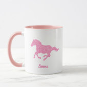 Roze Glitter Horse Little Girl First Name Animal Mok (Links)