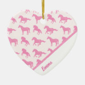 Roze Glitter Horse Pattern Girl Name Kerstmis Keramisch Ornament (Voorkant)