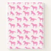 Roze Glitter Horse Pattern Little Girl Voornaam Notitieboek (Achterkant)
