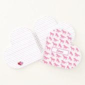 Roze Glitter Horse Pattern Little Girl Voornaam Notitieboek (Binnen)
