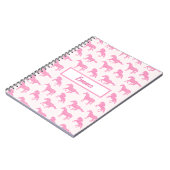 Roze Glitter Horse Pattern Little Girl Voornaam Notitieboek (Linkerzijde)