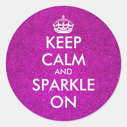Roze glitter Houd kalm en spuit op stickers (Voorkant)