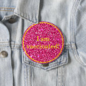 Roze glitter ik ben gevaccineerd ronde button 4,0 cm (In situ)