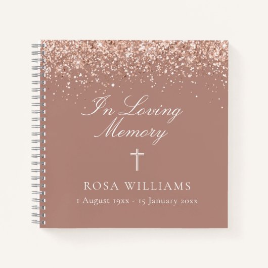 Roze glitter in het liefhebben van het geheugen he notitieboek (Voorkant)