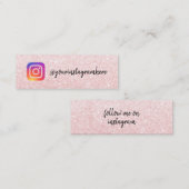 Roze glitter Instagram logo social media script Contactkaartje (Voorkant / Achterkant)
