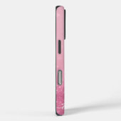 Roze Glitter iPhone Case met Initialen & Naam (Achterkant / Rechts)