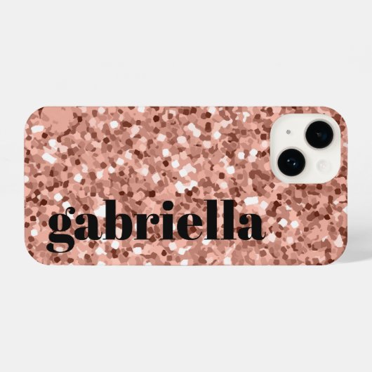 Roze glitter iPhone hoesje (Achterkant horizontaal)