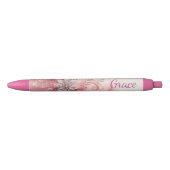 Roze Glitter Kantoor School Schrijven  Zwarte Inkt Pen (Voorkant)