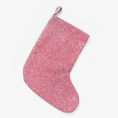 Roze glitter, kerst abstracte textuur. kleine kerstsok (Voorkant (Hangend))