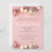 Roze Glitter Kerst Ornament Vakantie Uitnodiging (Voorkant)