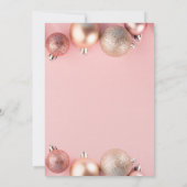 Roze Glitter Kerst Ornament Vakantie Uitnodiging (Achterkant)