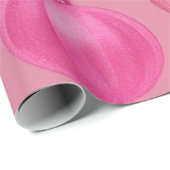 Roze Glitter Kerstbal Cadeaupapier (Rol Hoek)