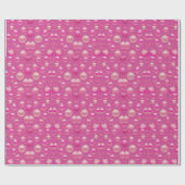 Roze Glitter Kerstbal Vakantie Gift Cadeaupapier (Vlak)