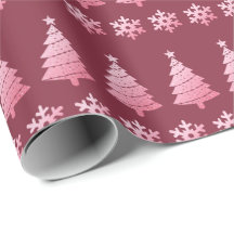 Roze Glitter Kerstbomen Sneeuwvlokken