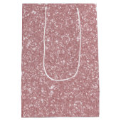 Roze Glitter Kerstcadeautas  Medium Cadeauzakje (Achterkant)