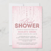 Roze Glitter Kijk Bridal Shower Uitnodiging (Voorkant)