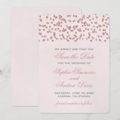 Roze Glitter Kijk Confetti sparen de Datum Save The Date (Voorkant / Achterkant)