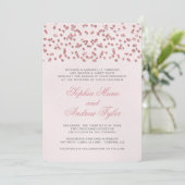Roze Glitter Kijk Confetti Weddenschap Kaart (Staand voorkant)
