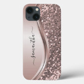 Roze Glitter Kijk Handgeschreven naam 13 Case-Mate iPhone Case (Achterkant)