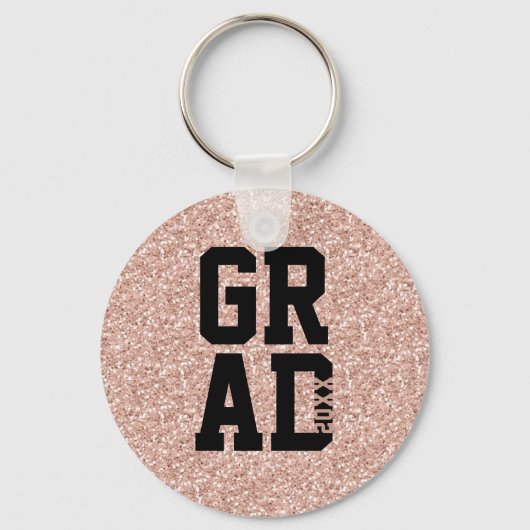 Roze glitter-klasse van de Sleutel van de Sleutel Sleutelhanger (Voorkant)