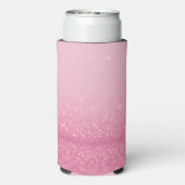 Roze Glitter Koeler met Aangepaste Initialen & Naa (Seltzer Achterkant)