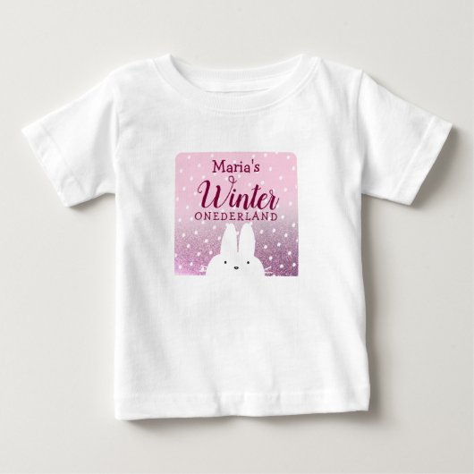 Roze Glitter Konijn Winter Onederland (Voorkant)