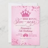 Roze Glitter Koninklijke Vijfheid Verjaardag Kaart (Voorkant)