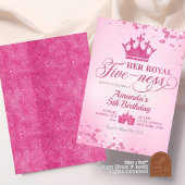 Roze Glitter Koninklijke Vijfheid Verjaardag Kaart