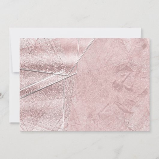 Roze Glitter Kristal Glas Glam Feest Uitnodigingen (Achterkant)