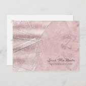 Roze Glitter Kristal Glas Glam Save the Date Aankondigingskaart (Voorkant / Achterkant)