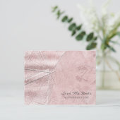 Roze Glitter Kristal Glas Glam Save the Date Aankondigingskaart (Staand voorkant)