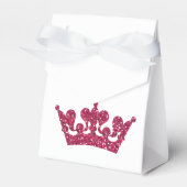 Roze Glitter Kroon Prinses Koninklijke Feestdozen Bedankdoosjes (Voorkant Zijde)