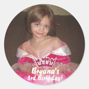 Roze Glitter Kroon Royal Princess FOTO Sticker
