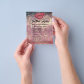 Roze Glitter Kus Lippen Prijslijst Make-up Flyer  (Hand)