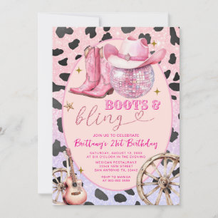 Roze glitter laarzen en bling 20ste verjaardag kaart