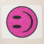Roze Glitter Lachend Gezicht Sherpa Deken (Voorkant (horizontaal))