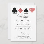 Roze Glitter Las Vegas Elopement Aankondiging (Voorkant)