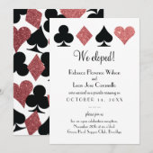 Roze Glitter Las Vegas Elopement Aankondiging (Voorkant / Achterkant)
