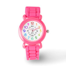 Roze Glitter Leerhorloge met gelabelde handen