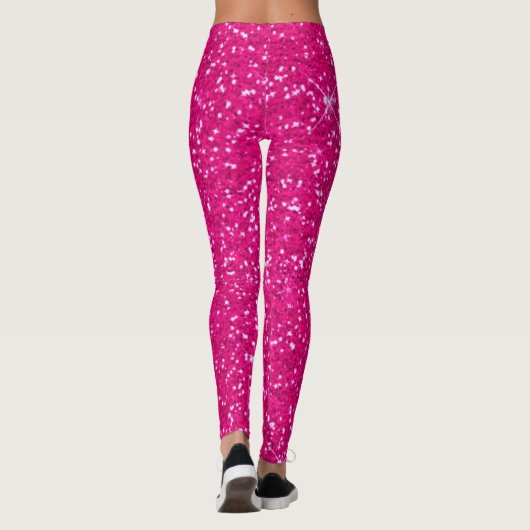 roze glitter leggings (Achterkant)