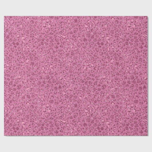 Roze Glitter Leopard Cadeaupapier (Vlak)