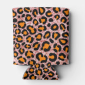 Roze Glitter Leopard Girly Cheetah Chic Birthday Blikjeskoeler (Achterkant)