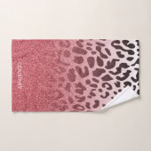Roze Glitter Leopard Huid Bad Handdoek (Handdoek)