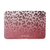 Roze Glitter Leopard Huid Badmat (Voorkant)