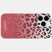 Roze Glitter Leopard Huid Case-Mate iPhone Case (Achterkant (horizontaal))