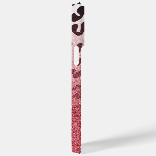 Roze Glitter Leopard Huid Case-Mate iPhone Case (Achterkant / Rechts)