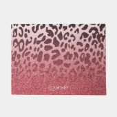 Roze Glitter Leopard Huid Deurmat (Voorkant)